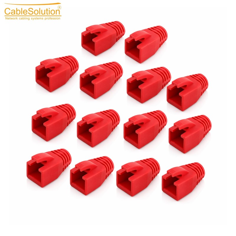Protection RJ45 (Cover) CableSolution PVC RJ45 cover cat.7 mix red – vue 3