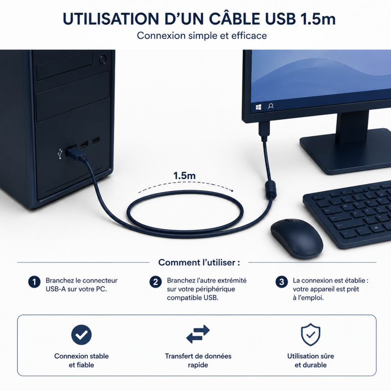 Câble d’extension USB CableSolution CS-USB 1.5 – vue 2