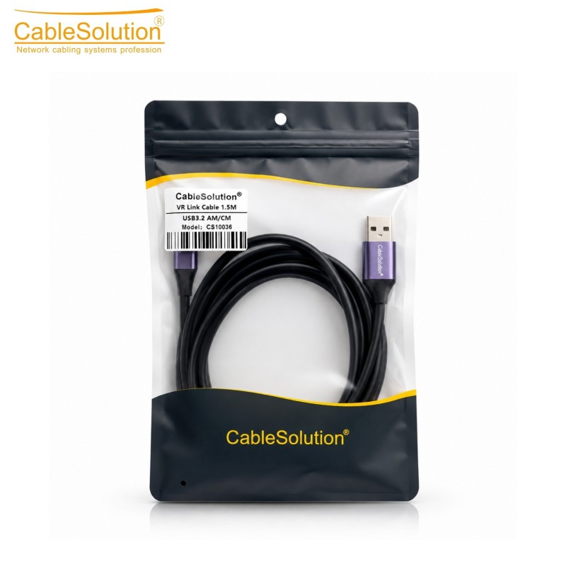 VR Link Cable USB-A vers USB-C 1.5M CableSolution CS10036 – vue 2
