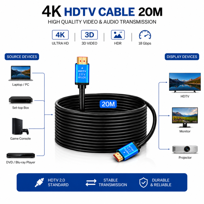 Câble HDTV Premium High Speed HDMI 2.0 Générique HDTV4K20 – vue 3