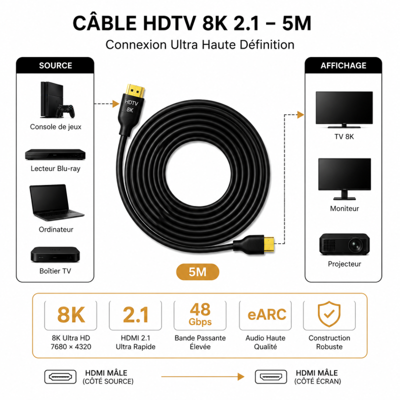 Audio & vidéo CableSolution HDTV OF8K5 – vue 3