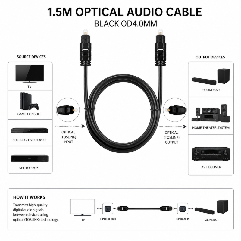 Câble Audio Optique Générique CS-OAC4mm – vue 4