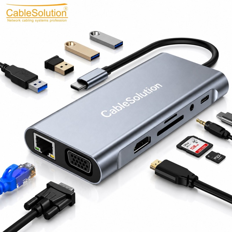 Type-C HUB 11 en 1 CableSolution CS10024 – vue 3